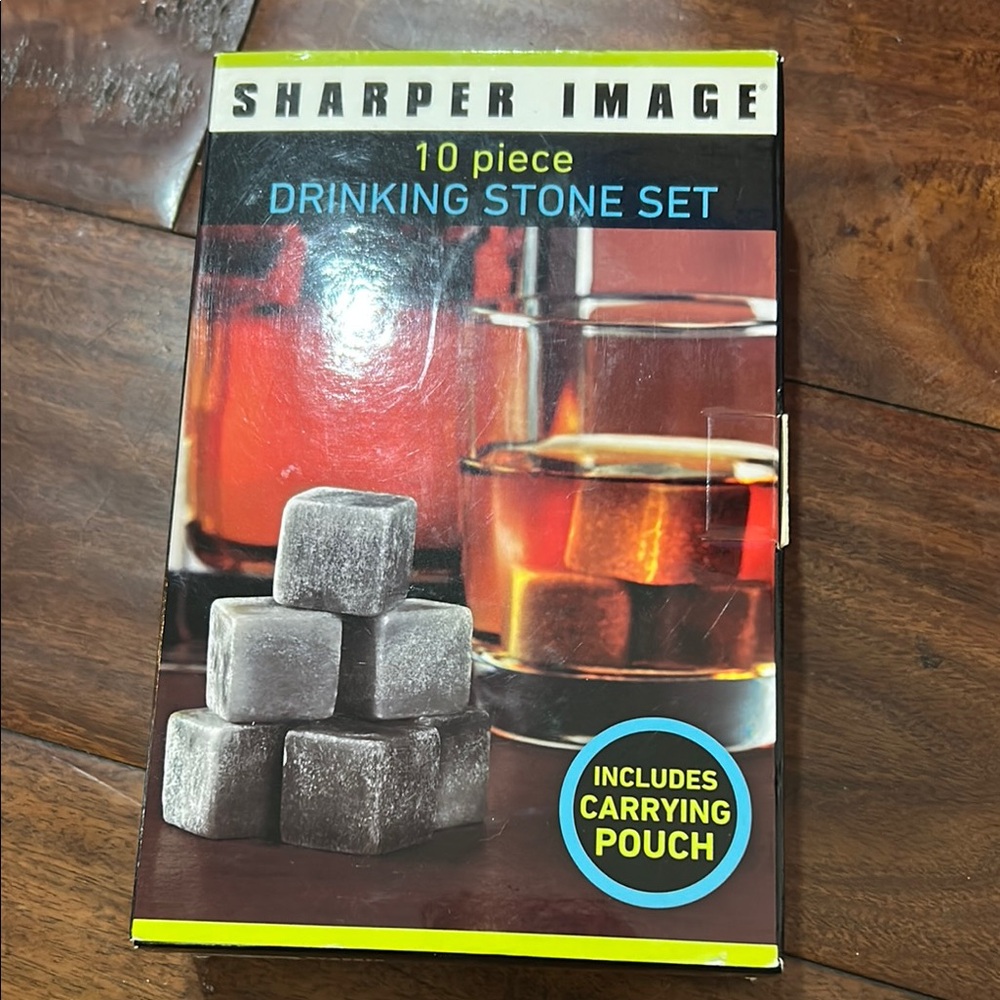 Sharper Image Gray Drinking Stone Set
